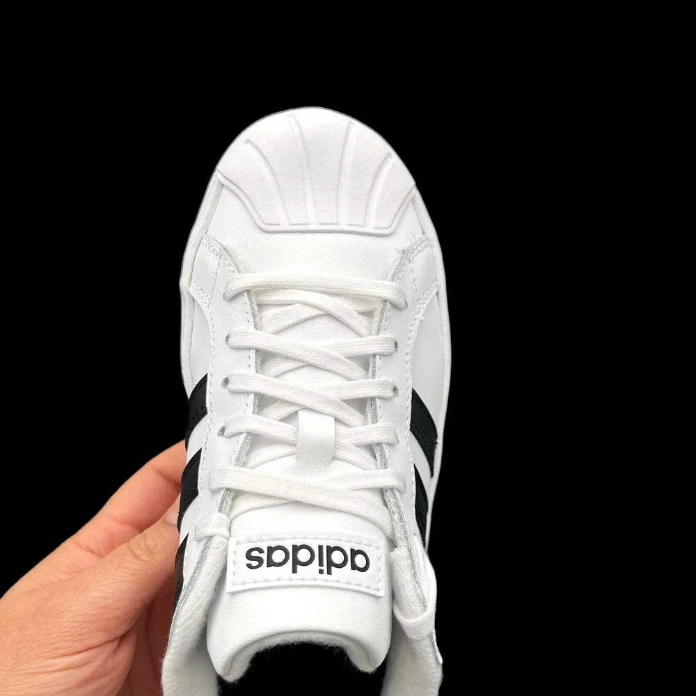 Adidas StreetCheck Youth Boys Girls Sneakers Sz 5‎ White Black Classic Shell Toe